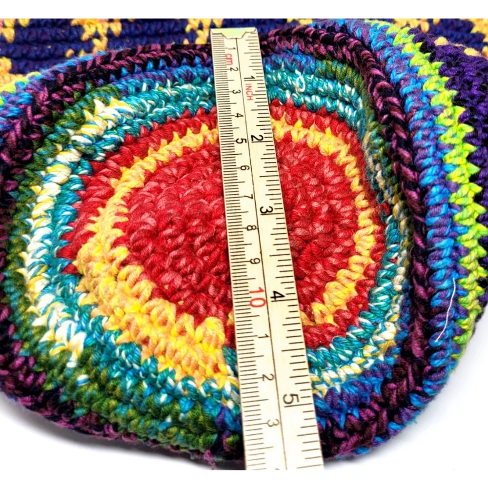 Crocheted Knit Bohemian Bucket Purse Art-to-Wear Boho Shoulder Hobo Bag Artsy